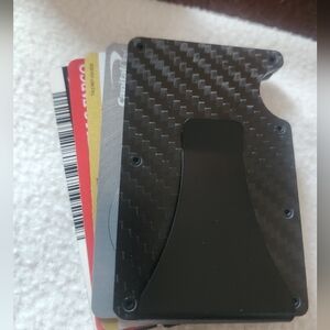 Mens RFid carbon fiber  credit card and money clip nwt